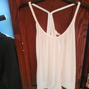 Free with any $15 purchase H&M white key hole racer back tank top size L
